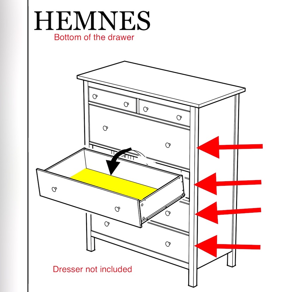 IKEA bottom panels of the HEMNES 6-drawer dresser’s drawer as a replacement part